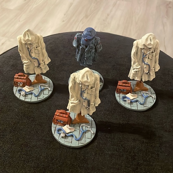 Doctor Uniform Outfit Figurine Vintage K’s Collection Medical Worker MD Lot of 4 - Picture 1 of 6